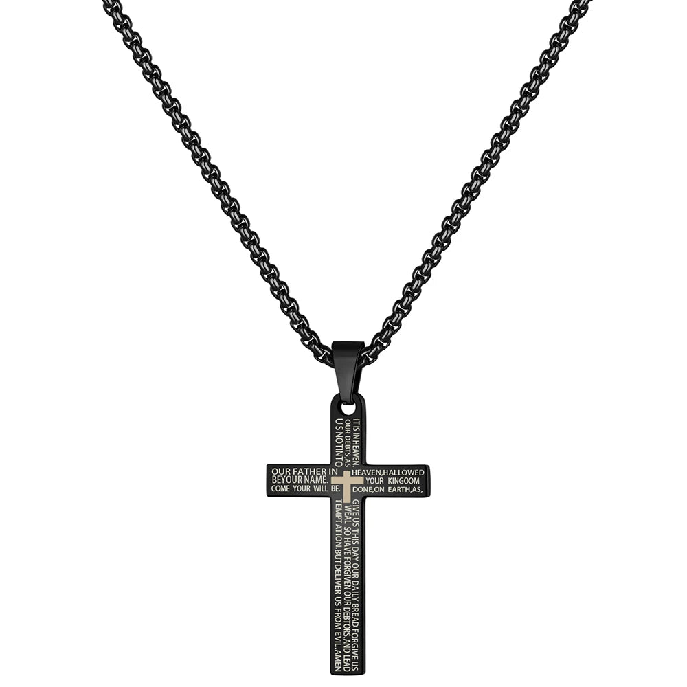 Christian Bible Cross Stainless Steel Statement Necklace – Unisex Catholic Religious Jewelry - Image 21