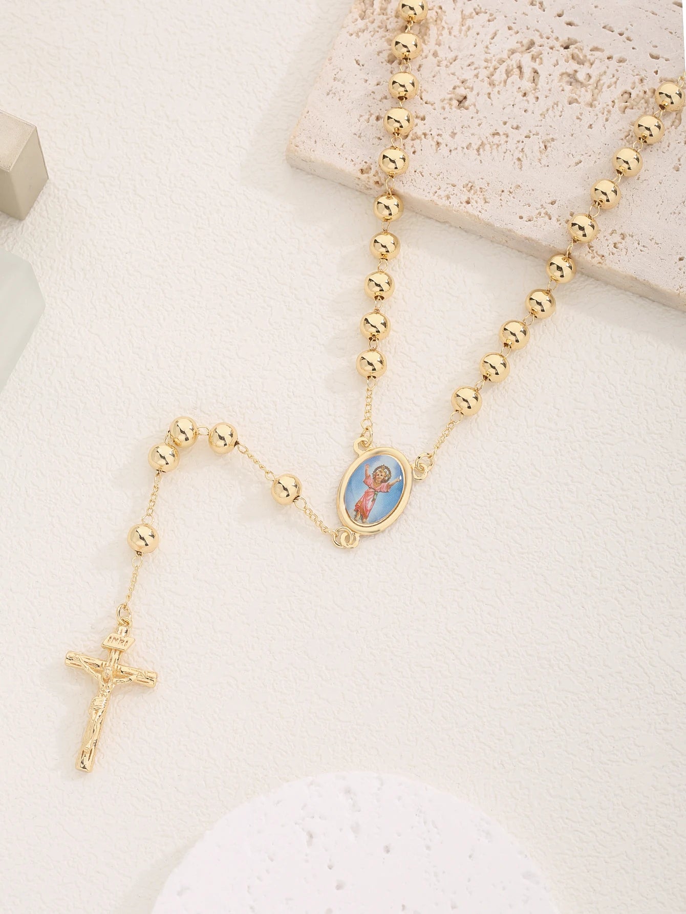 FanSibao Holy Son Jesus Cross Pendant Necklace – 24K Plated Christian Jewelry for Men & Women - Image 4