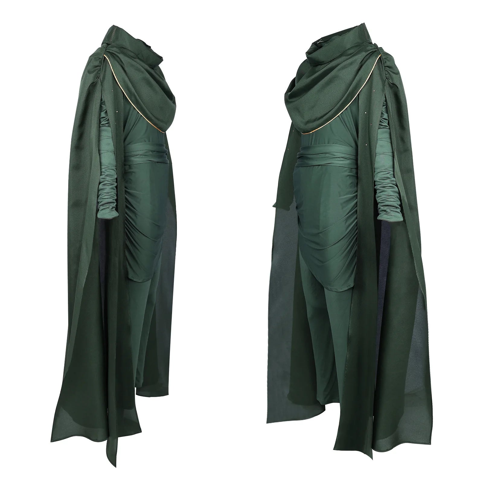 Loki "God of Lies" Cosplay Costume – Green Top, Pants & Cloak Set for Adults - Image 2