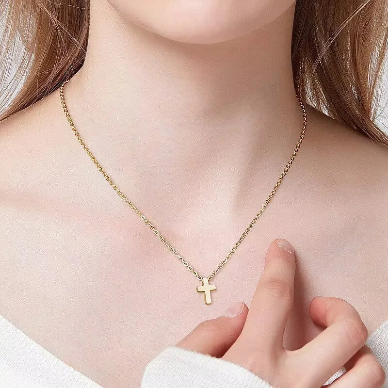 ASONSTEEL Stainless Steel Cross Pendant Necklace – Minimalist Unisex Jewelry for Men & Women - Image 2