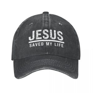 2023 Washed Cotton "Jesus Saved My Life" Cap – Christian Ponytail Baseball Hat