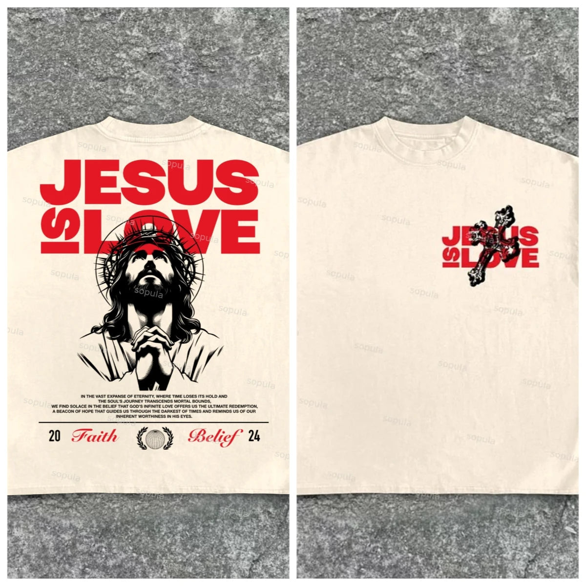 Jesus Gospel Prayer Letter Print T-Shirt – Retro Y2K Christian Streetwear for Men & Women - Image 6