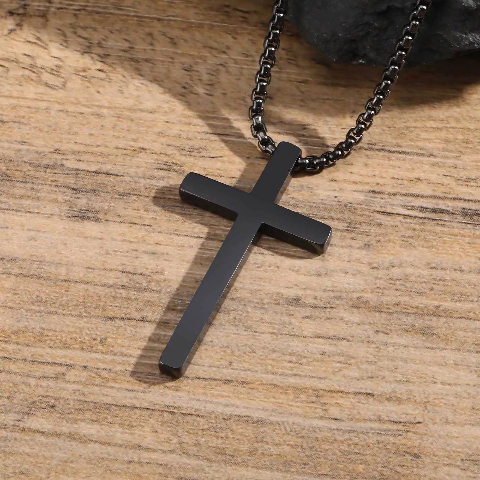 Classic Men's Cross Pendant Necklace – Waterproof Stainless Steel Christian Jewelry - Image 5