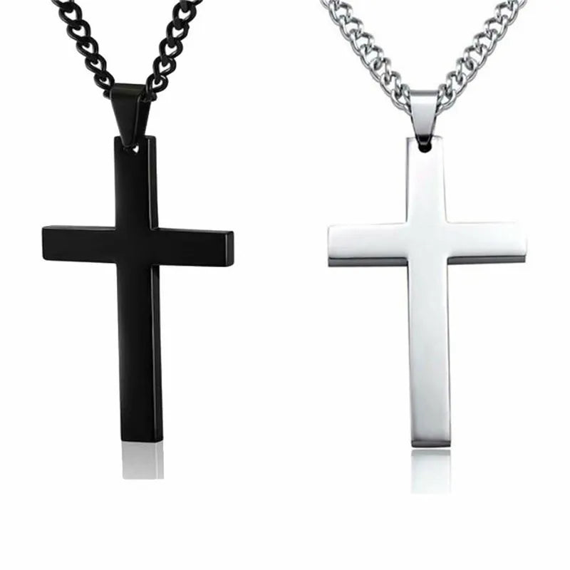 New Christian Virgin Mary & Jesus Cross Pendant Necklace – Simple Unisex Religious Fashion Jewelry - Image 2