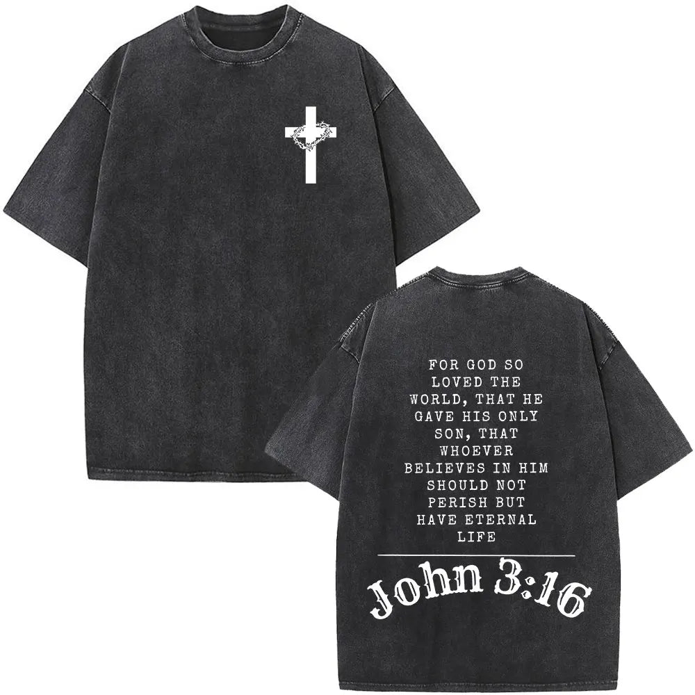 Christian Jesus Bible Verse Washed T-Shirt