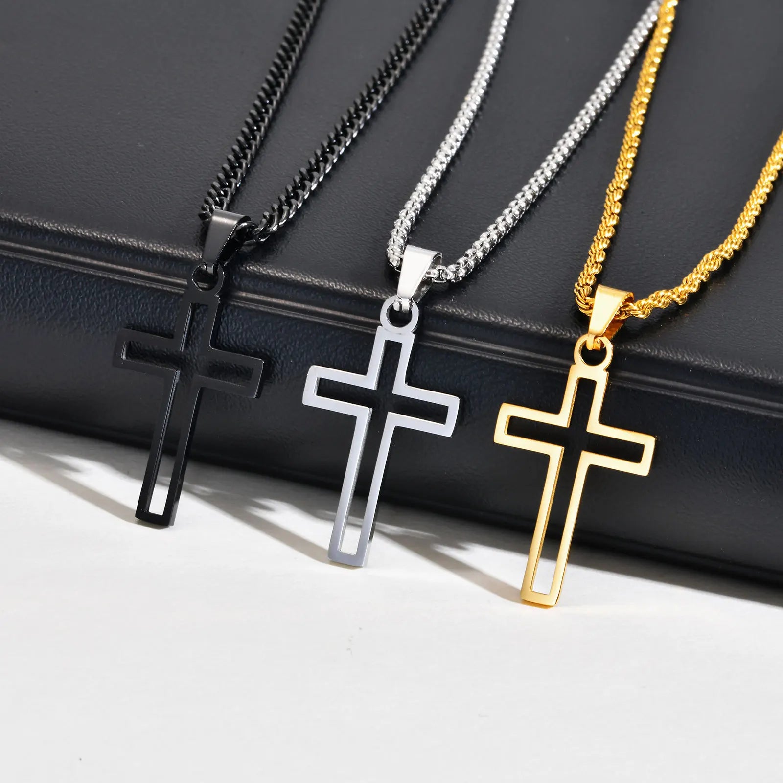 Casual Hollow Cross Necklace for Men & Boys - Image 5