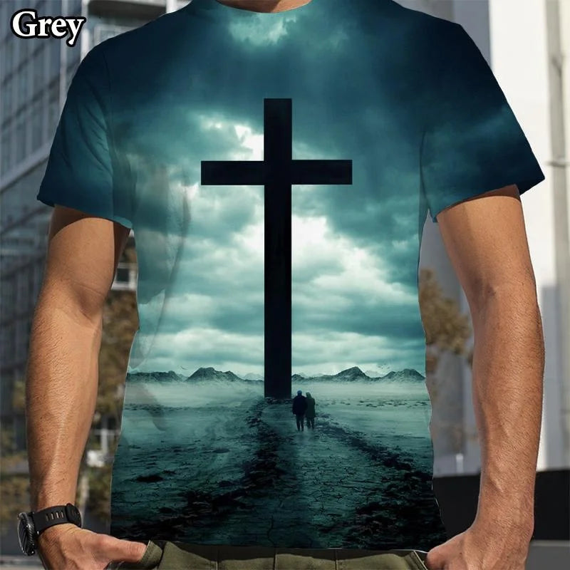 Christian Cross Jesus 3D Printed T-Shirt – Casual Faith Tee for Men & Women - Image 5