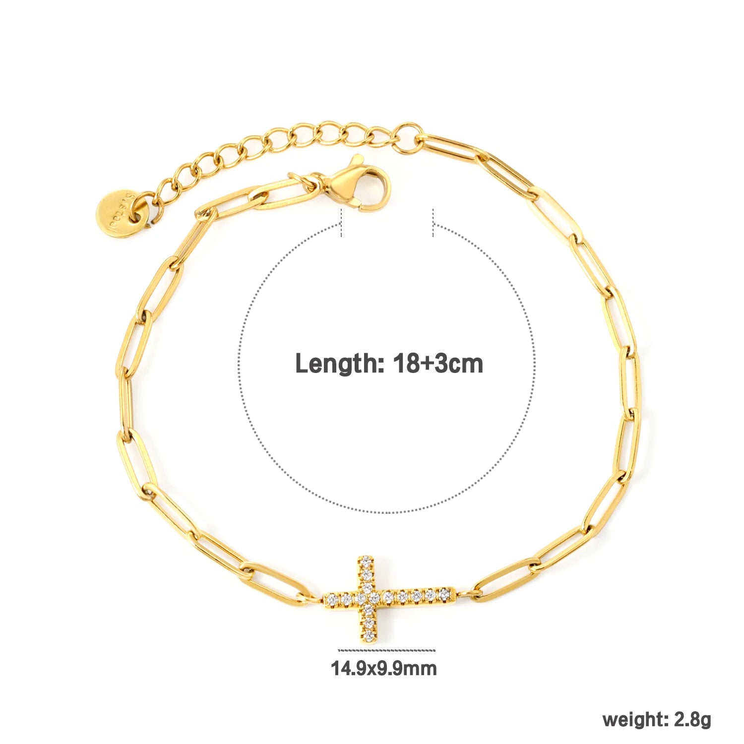 LUXUSTEEL Simple Hollow Circular Buckle Bracelet – Stainless Steel Chain Jewelry for Women & Girls - Image 8