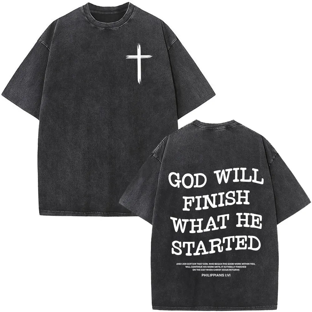 Christian Jesus Bible Verse Washed T-Shirt - Image 3
