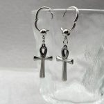 Egyptian Ankh Cross Drop Earrings – Key of Life Stainless Steel Hoops for Men & Women