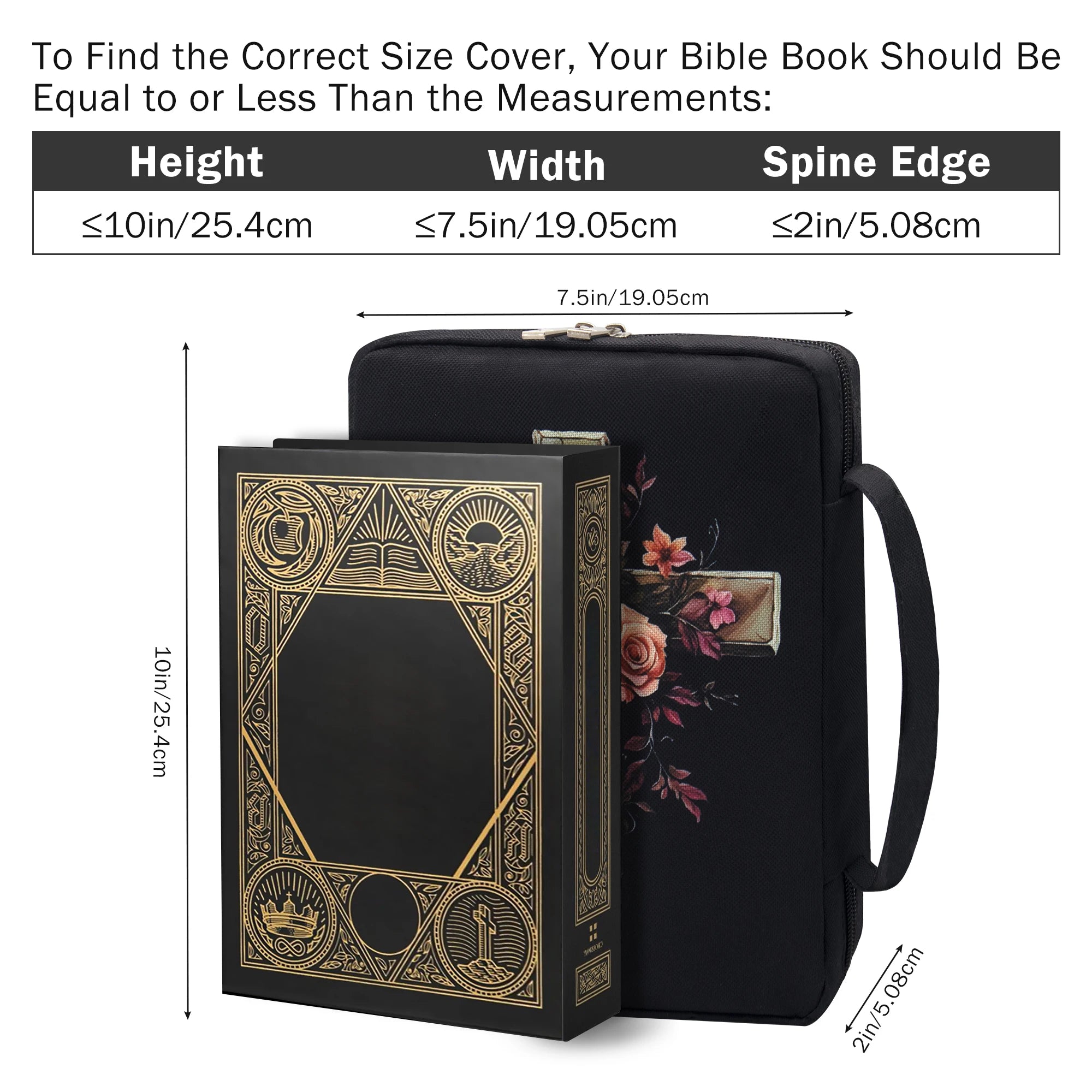 Floral Bible Cover with Handle & Pocket - Image 2