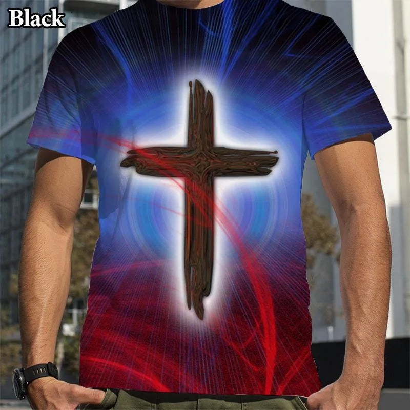 Christian Cross Jesus 3D Printed T-Shirt – Casual Faith Tee for Men & Women - Image 6