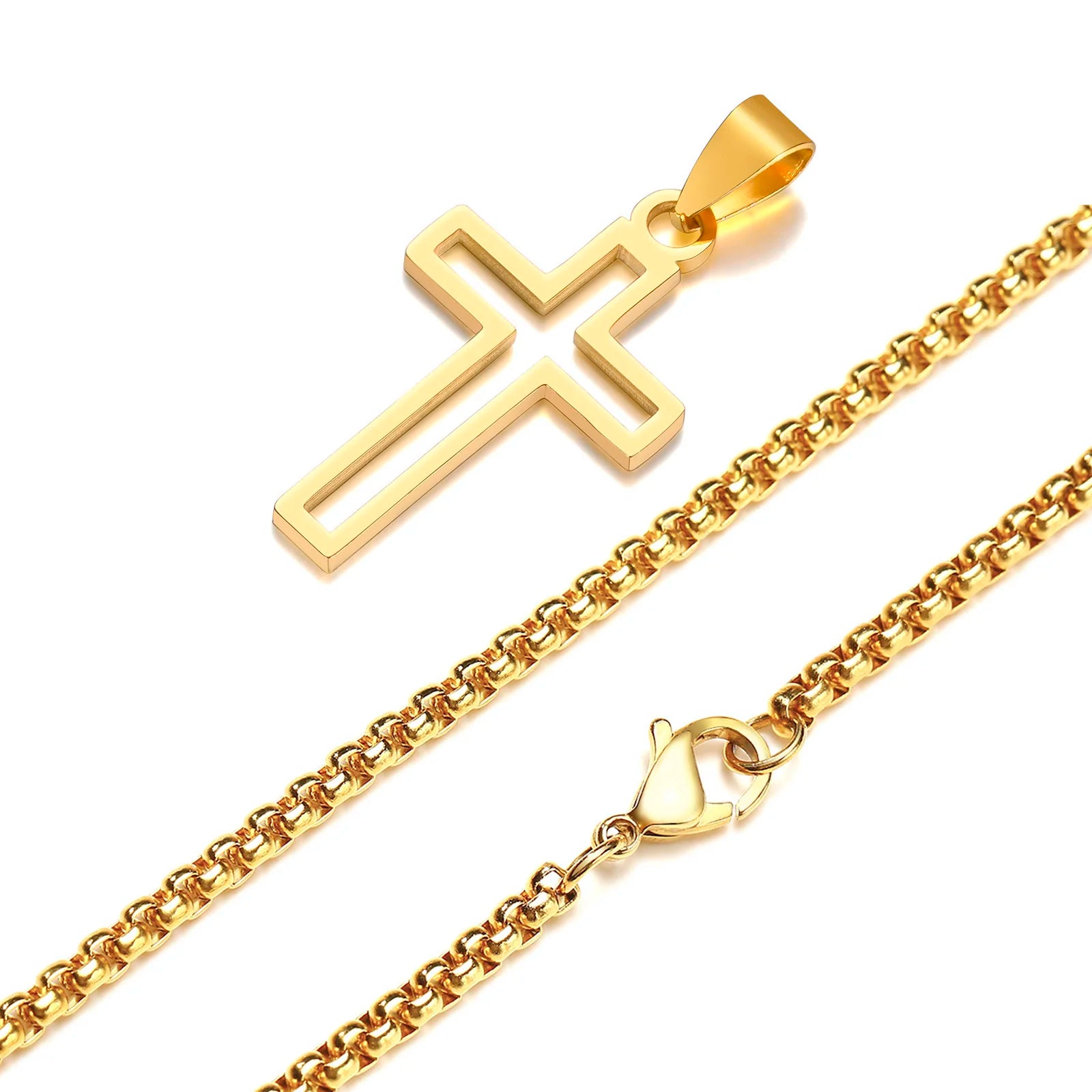 Casual Hollow Cross Necklace for Men & Boys - Image 8