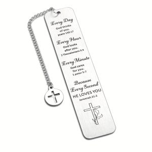 Jesus Cross Stainless Steel Hanger Bookmark – Christian Gift for Readers
