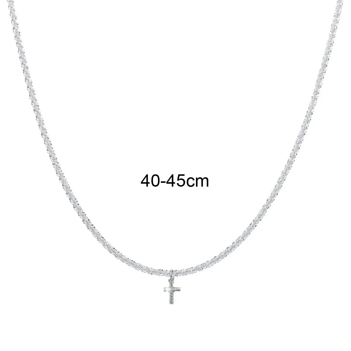 1 PC Simple Ins Cauliflower Chain Sparkling Cross Necklace - Image 5
