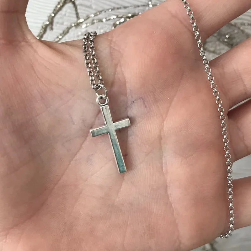 Christian Jesus Cross Necklace – Stainless Steel Chain Choker for Men & Women - Image 2