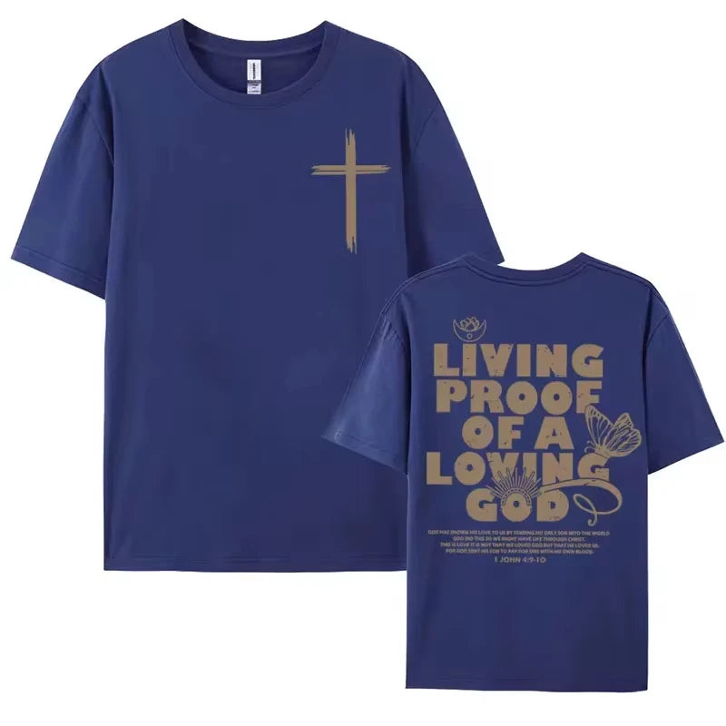 "Living Proof of a Loving God" T-Shirt – Inspirational Christian Oversized Tee for Men & Women - Image 5