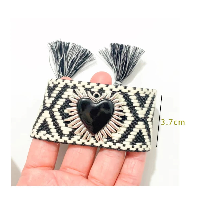 Golden Sacred Heart Bracelet – Adjustable Cotton Rope Christian Jewelry for Women - Image 2