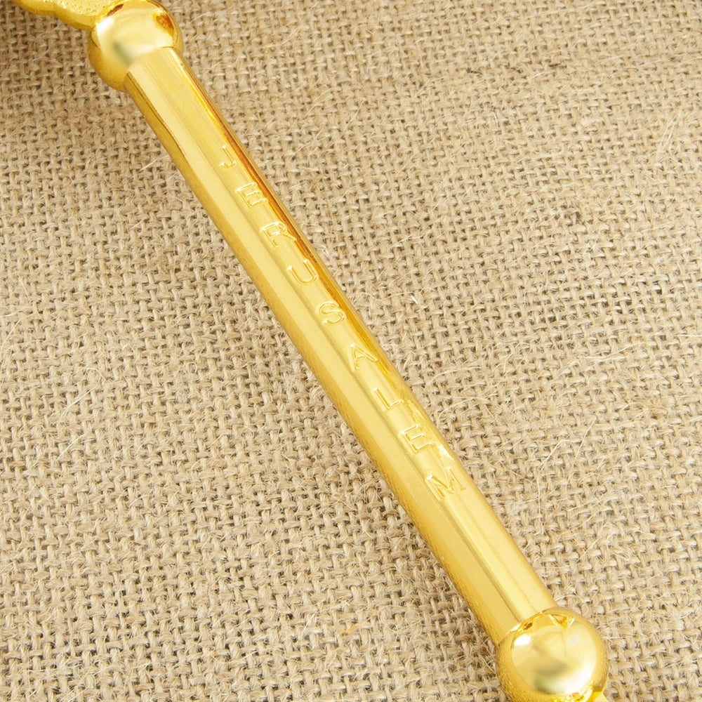 Gold-Plated Orthodox Jesus Crucifix Statue – Crystal-Inlaid Religious Decor for Prayer, Church & Home - Image 4