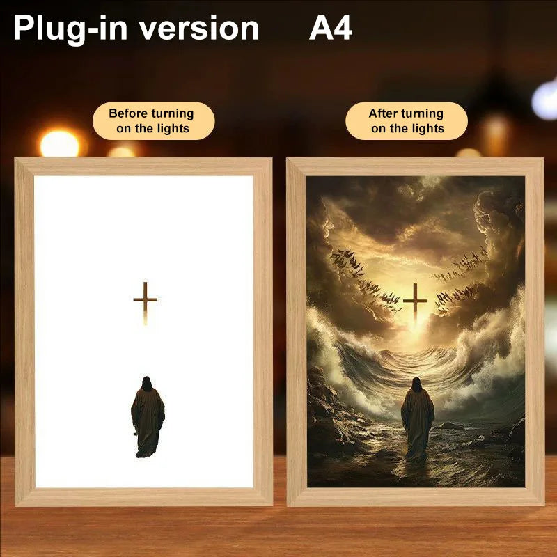 Lumin Works "Jesus – I Am Always With You" 4D LED Wall Art Light - Image 17