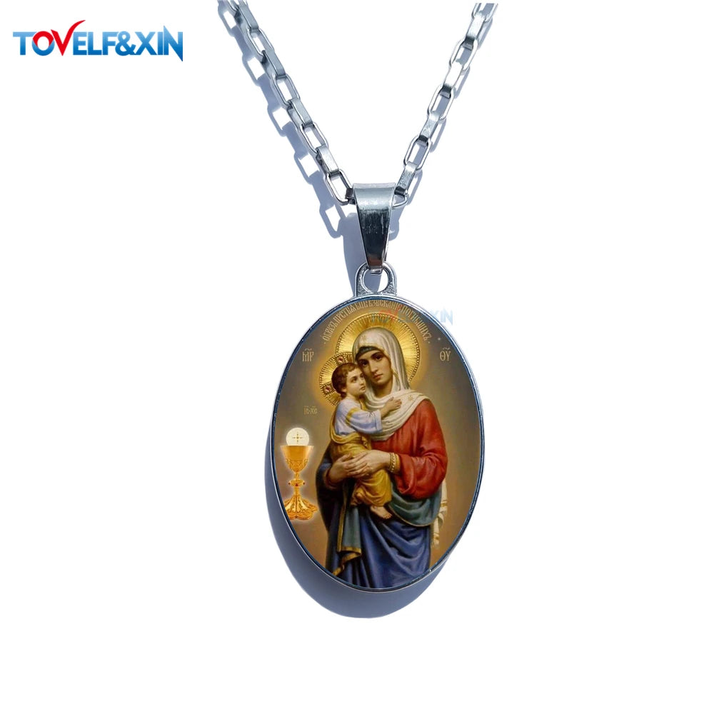 Jesus & Maria Double-Sided Pendant Necklace – Stainless Steel Christian Jewelry Gift - Image 21