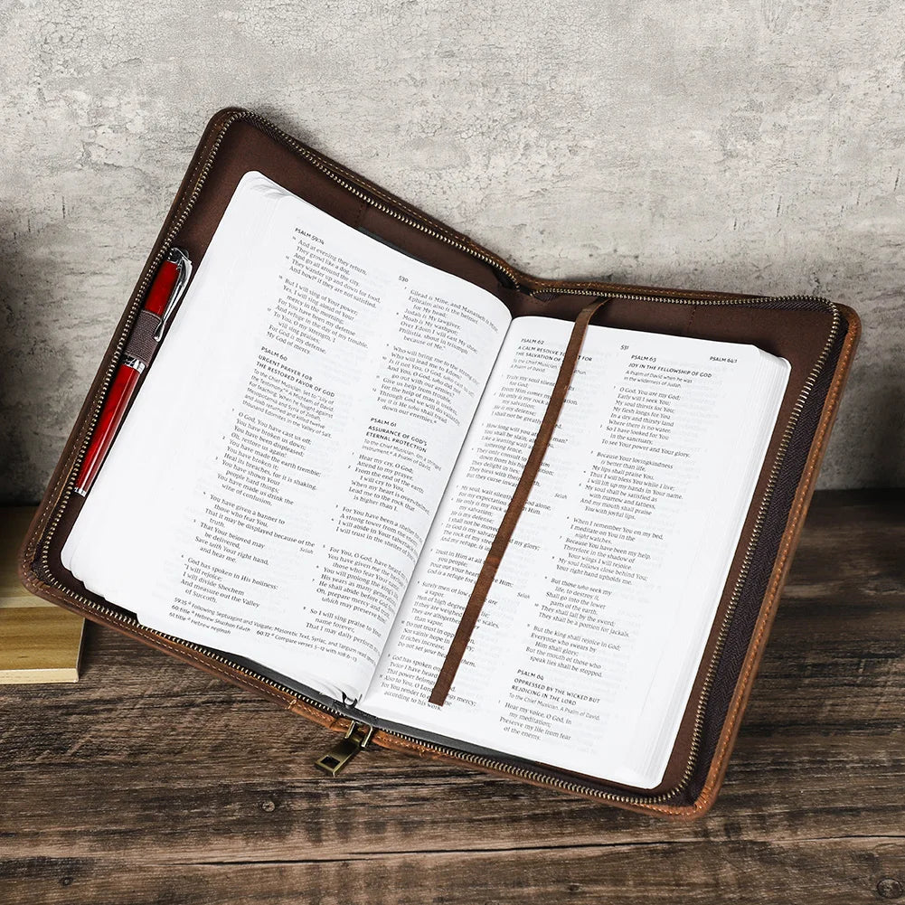 Handmade Custom Cowhide Leather Book Cover - Image 5