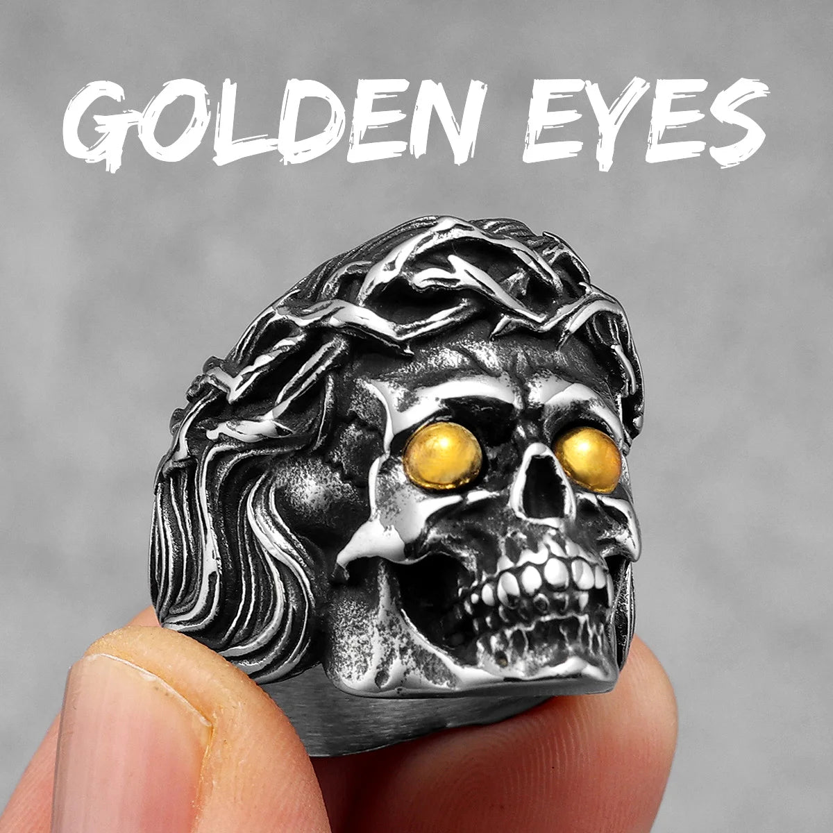 316L Stainless Steel Menβs Christian Jesus Face Ring - Image 9