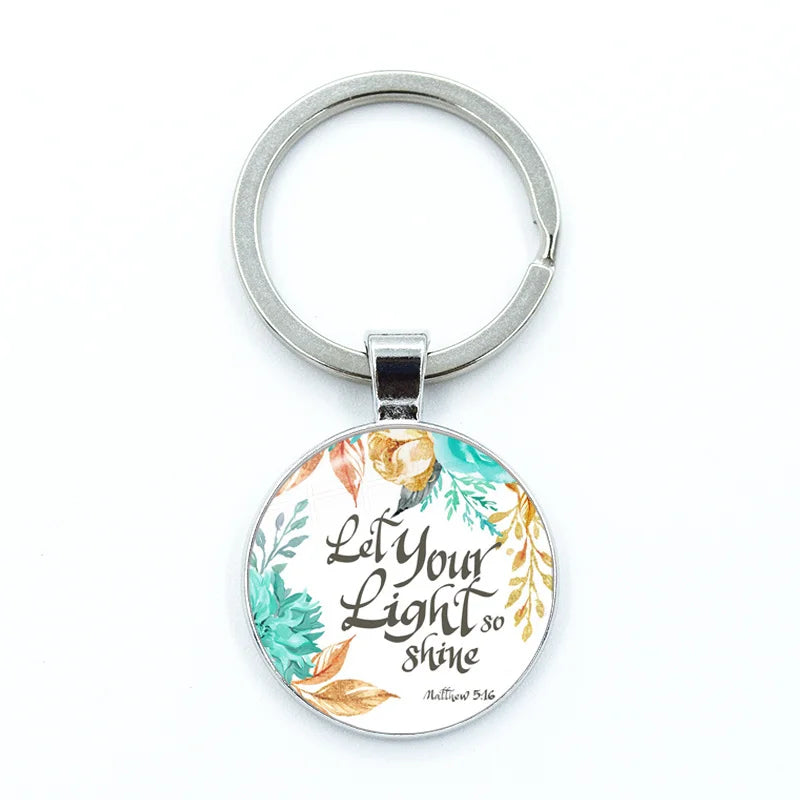 Give Thanks With A Grateful Heart Keychain – Bible Verse Glass Cabochon Charm Gift - Image 8