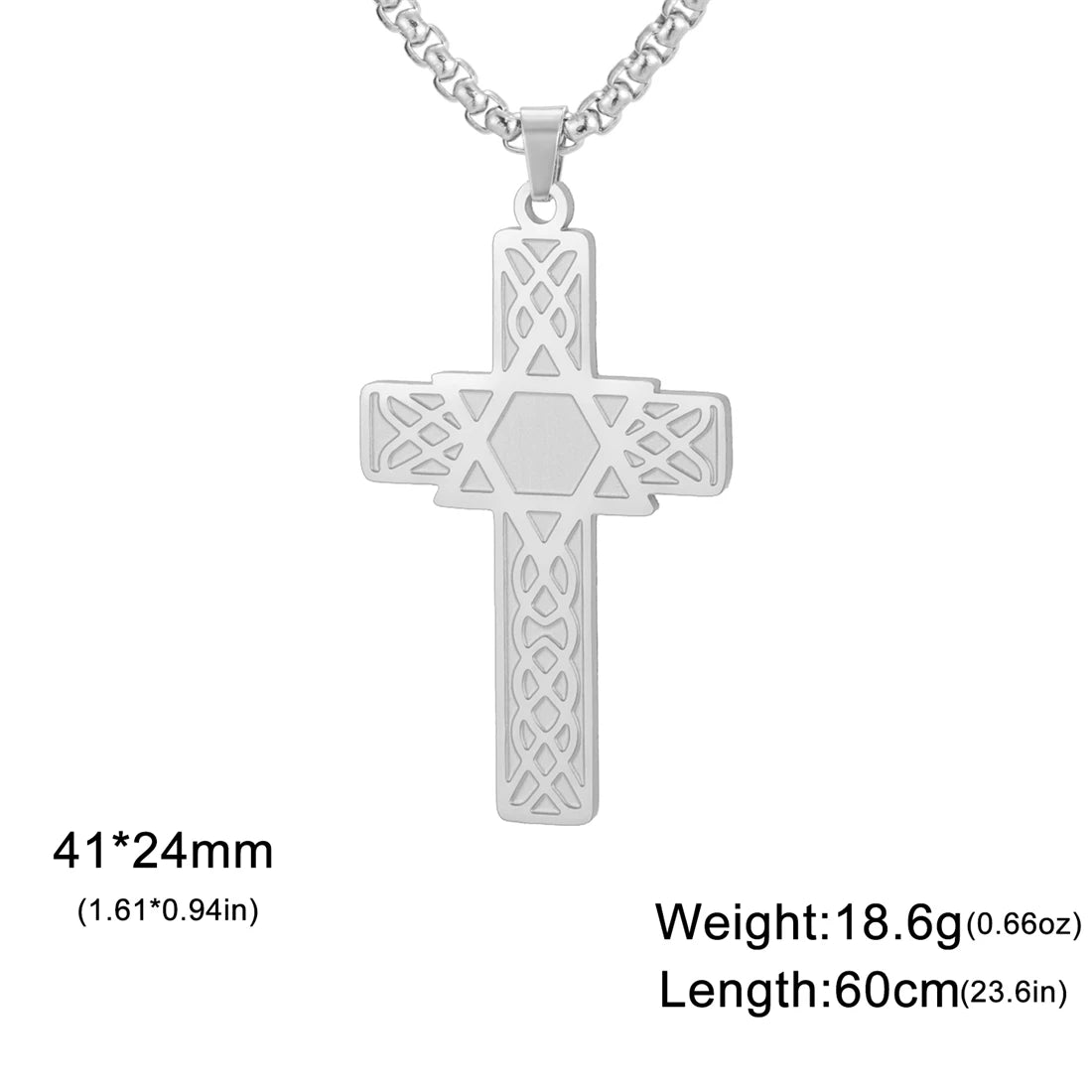 EUEAVAN Cross & Star of David Pendant Necklace – Stainless Steel Christian & Jewish Amulet Jewelry - Image 10