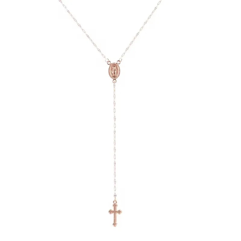 New Fashion Vintage Christian Cross Bohemia Rosary Pendant Necklace - Image 8