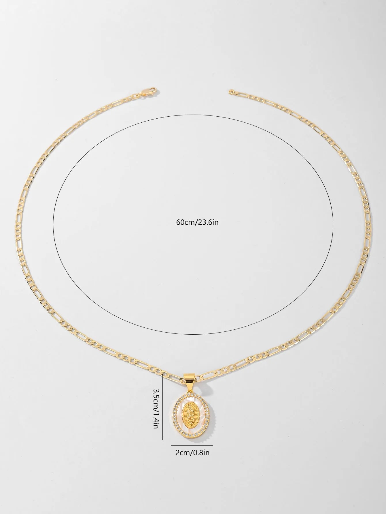 FanSibao Virgin Mary Pendant Necklace – Zircon Inlaid Enamel Religious Jewelry for Women - Image 5