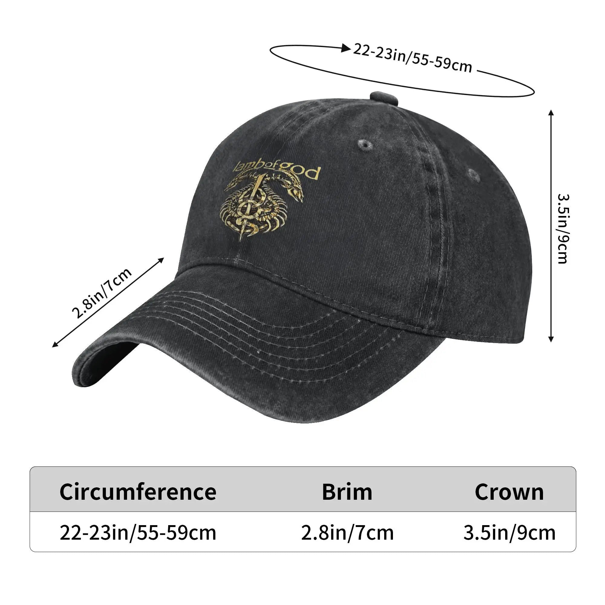Lamb of God Band Sun Baseball Cap – Street Style Washed Trucker Hat for Men & Women - Image 5