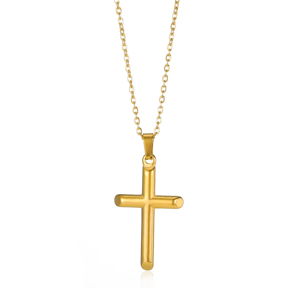 Caravaca Angels Crucifix Necklace – Gold Stainless Steel Jesus Cross for Men & Women - Image 6