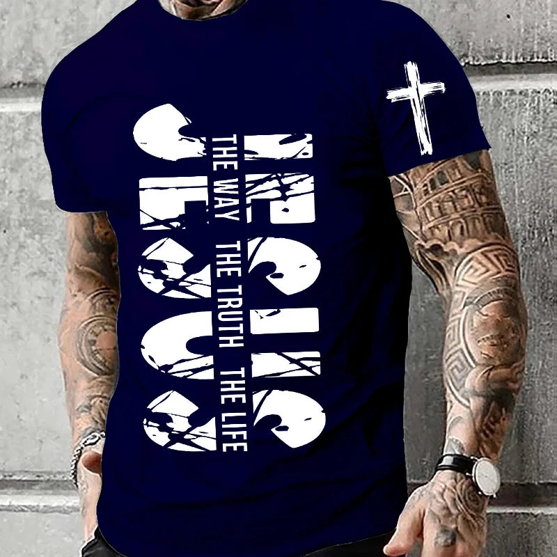 "Jesus – The Way, The Truth, The Life" T-Shirt – Retro Christian Streetwear for Men - Image 5