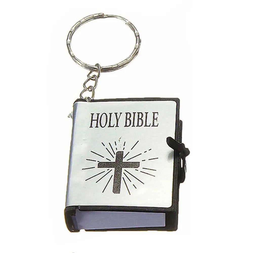 Mini English Holy Bible Keychain – Christian Cross Prayer Keyring Bag Charm - Image 6