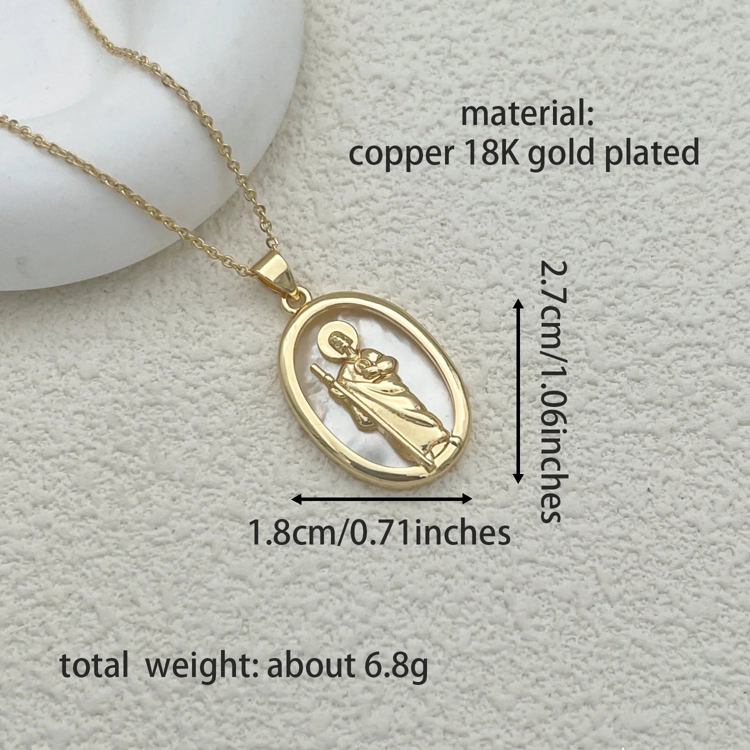 Gold-Plated Virgin Mary "Mama" Pendant – Virgen de Guadalupe Religious Amulet - Image 10