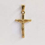 Jesus Cross 18K Gold Plated Stainless Steel Pendant Necklace – Unisex Religious Waterproof Jewelry