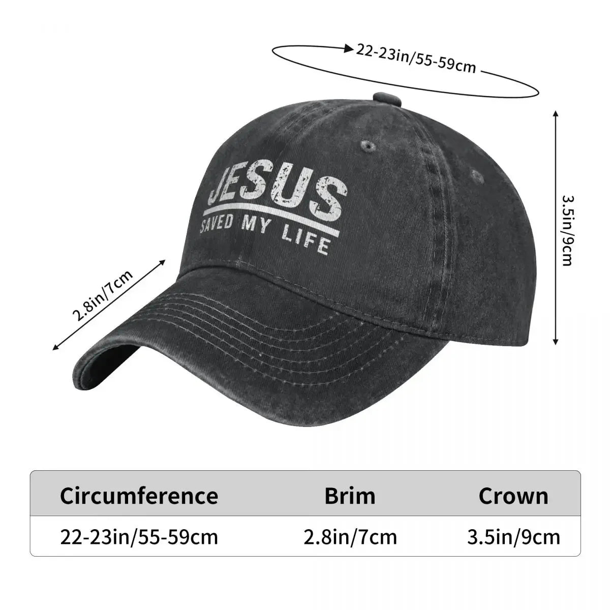 New Casual Washed Cotton Jesus Saved My Life Baseball Cap - Image 4