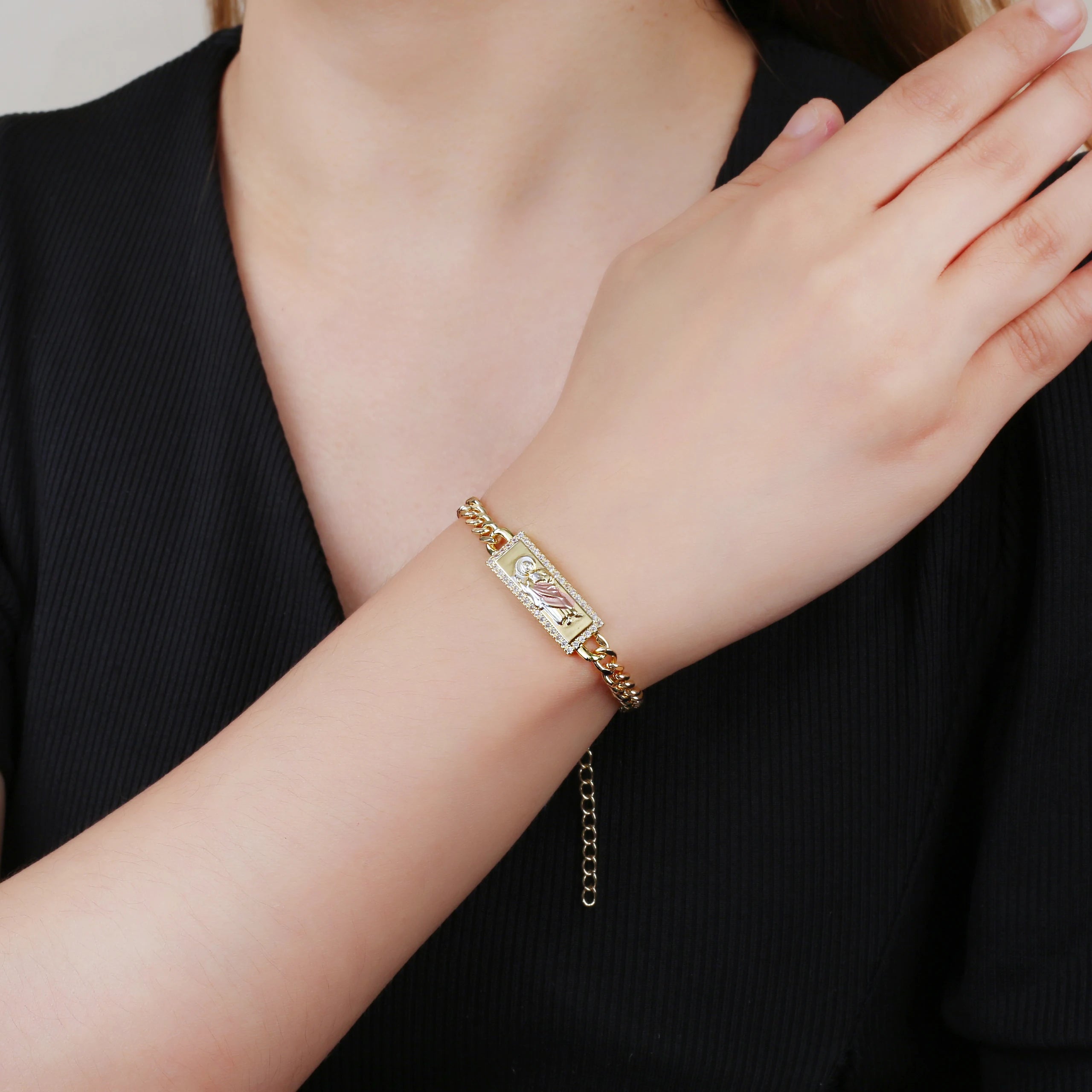 High-Quality St. Jude & Madonna Bracelet – Religious Jewelry Gift for Men & Women - Image 3